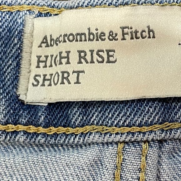 Abercrombie & Fitch High Rise Short Cut Off Denim Jean Light Wash Size 26/2 - Picture 6 of 7